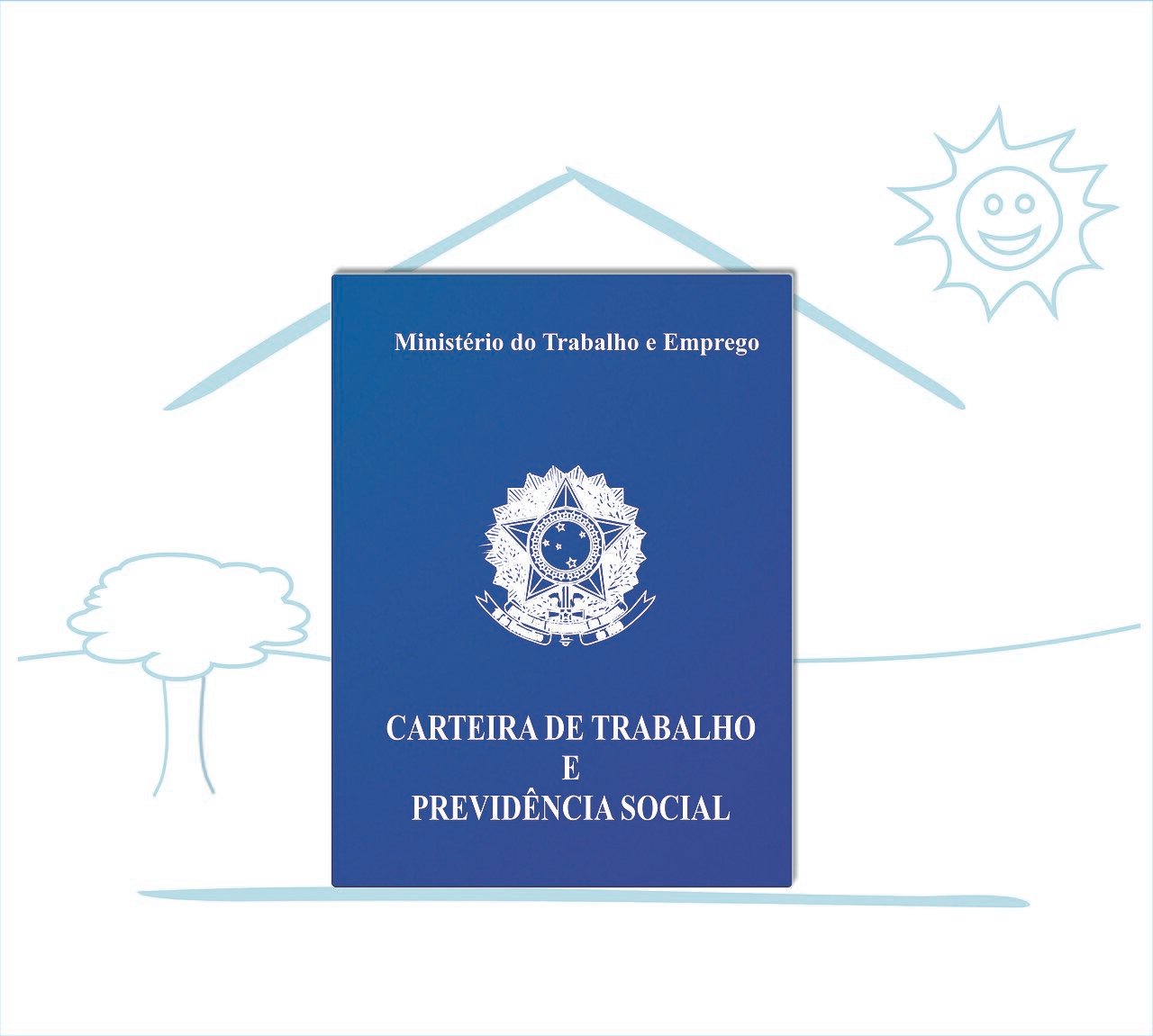 Ilustração da capa da Carteira de Trabalho e Previdência Social, documento exigido para contratação formal no Brasil
