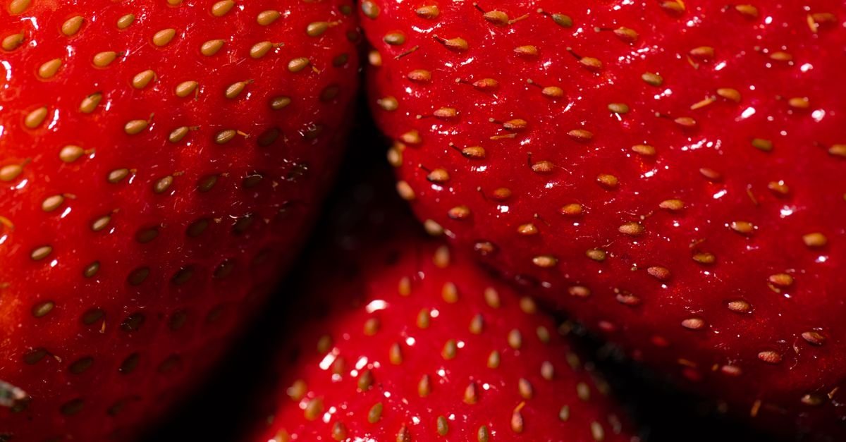 Closeup de morangos maduros